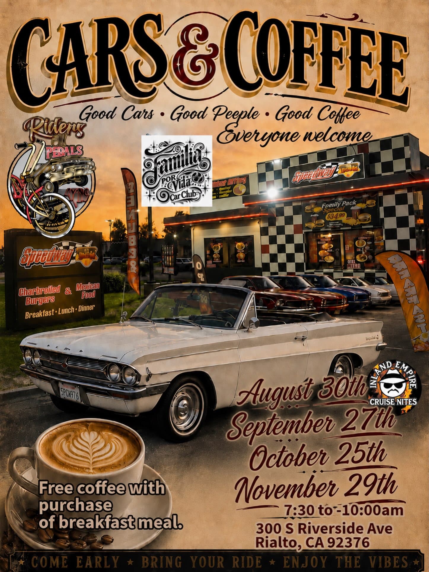Cars & Coffee at Speedway Burgers