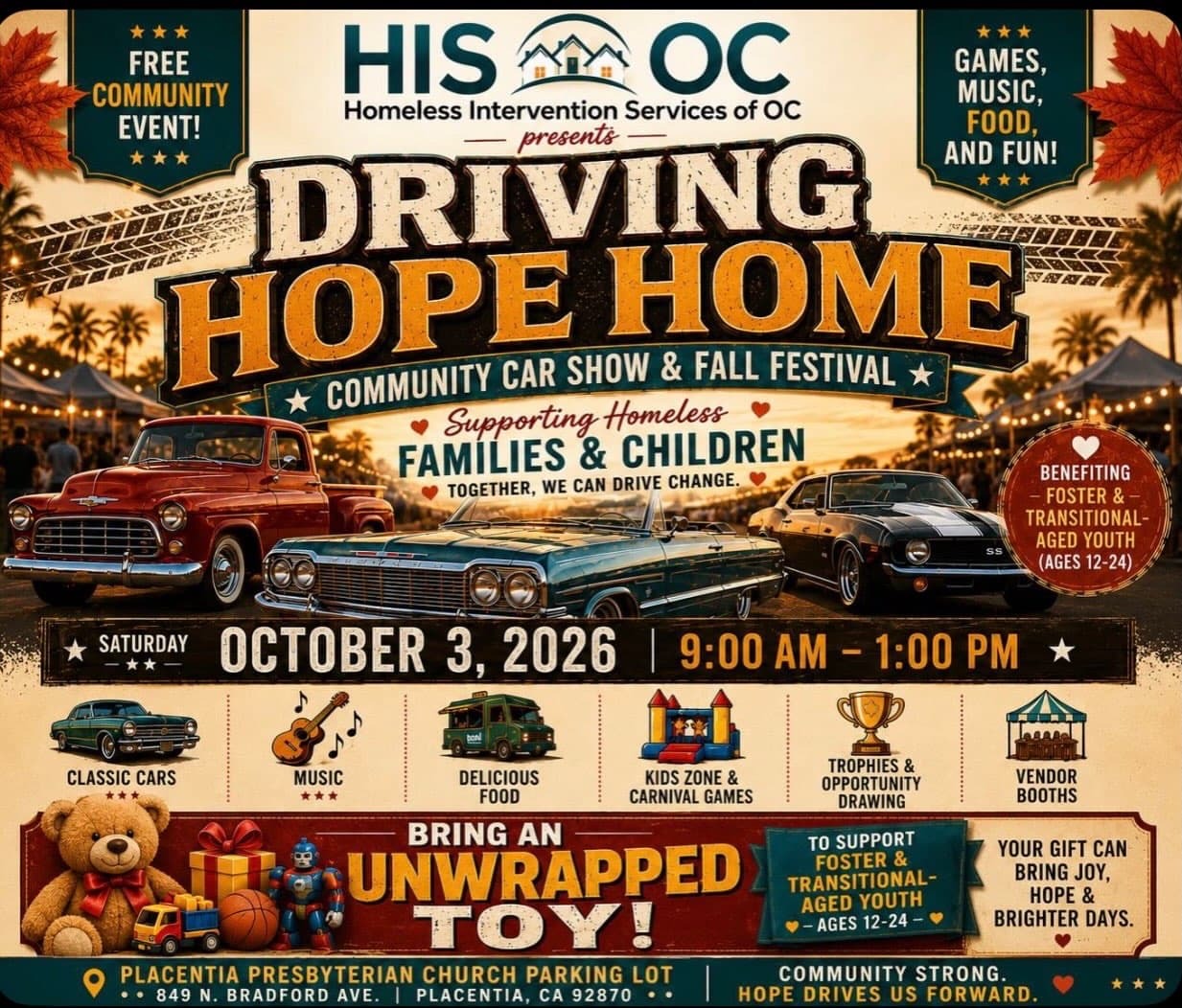 Driving Hope Home Community Car Show & Fall Festival