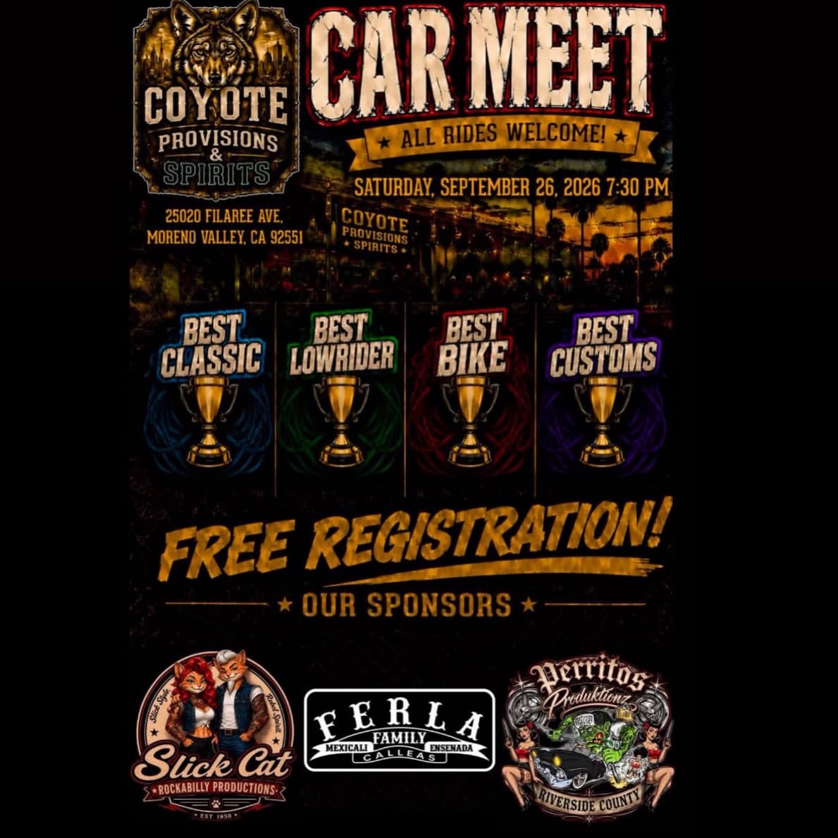 Car Meet at Coyote Provisions & Spirits