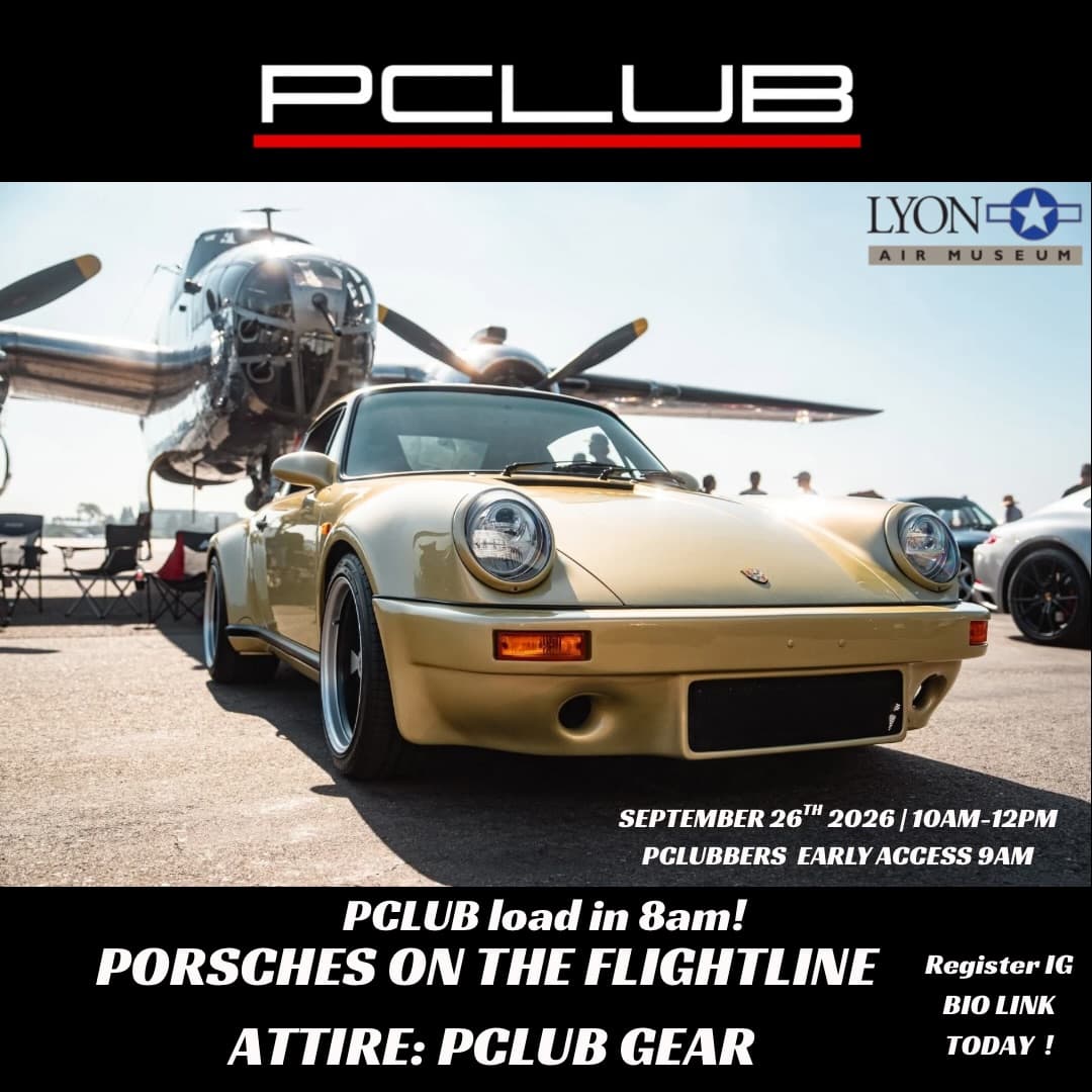 Porsches on the Flightline at Lyon Air Museum